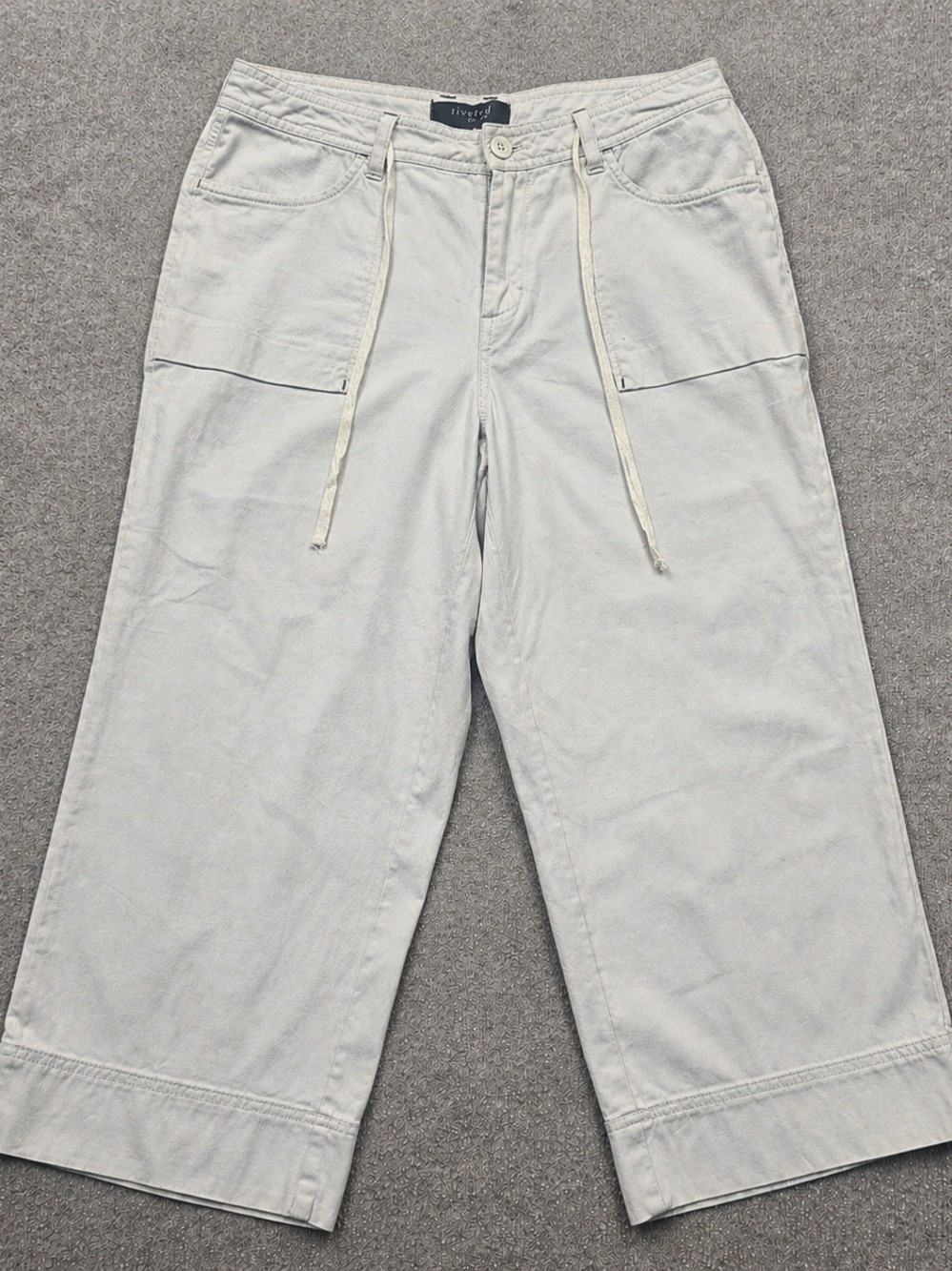Lee Riveted Bermuda Shorts Size 8M Vintage Y2K Drawstring Cotton Blend Neutral